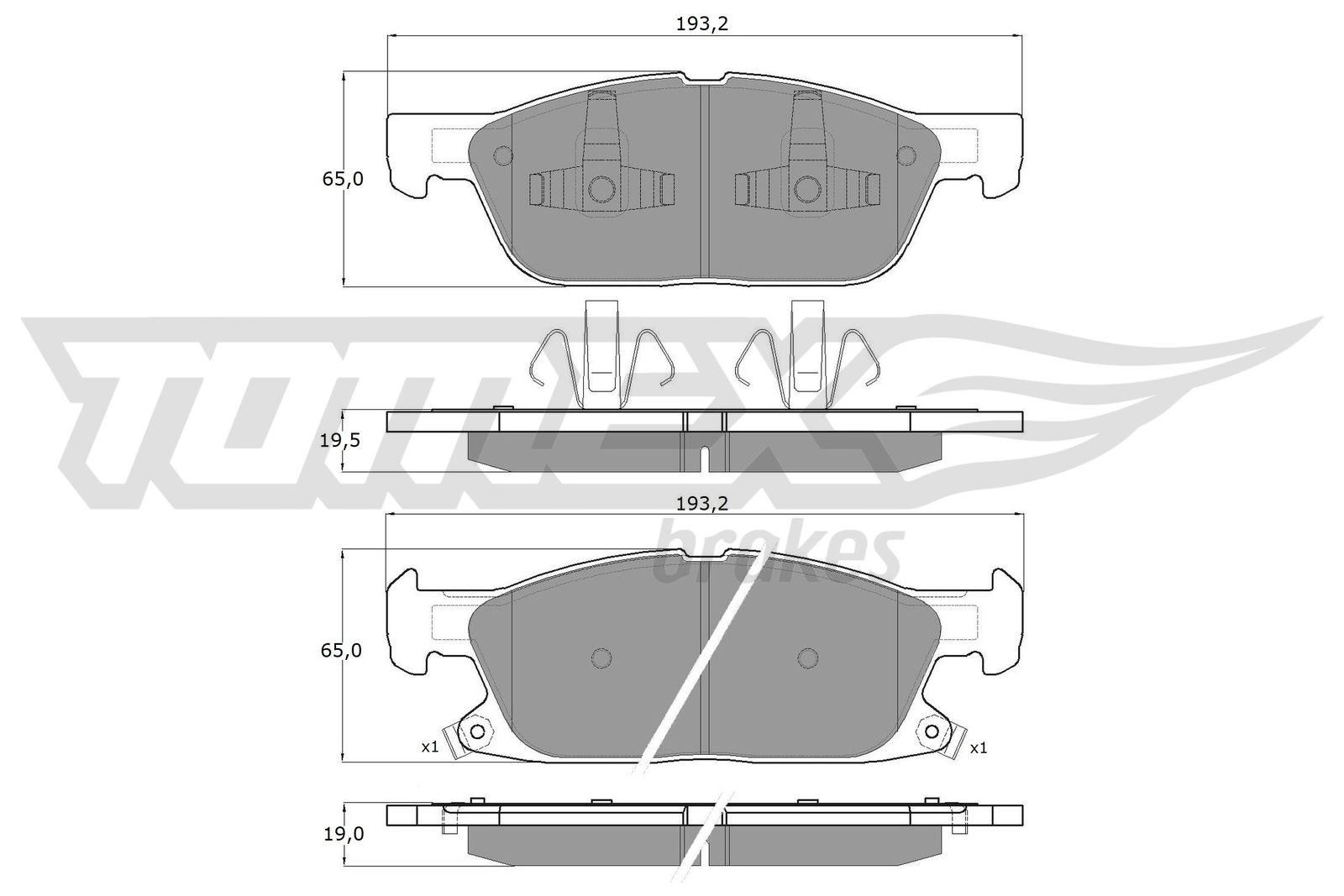 Sada brzdových platničiek kotúčovej brzdy TOMEX Brakes